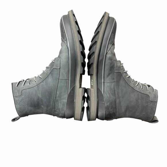 Sorel Men\'s Sz 8 Madson Gray Distressed Leather Wingtip Boots Lace Up Lug Sole main image 5